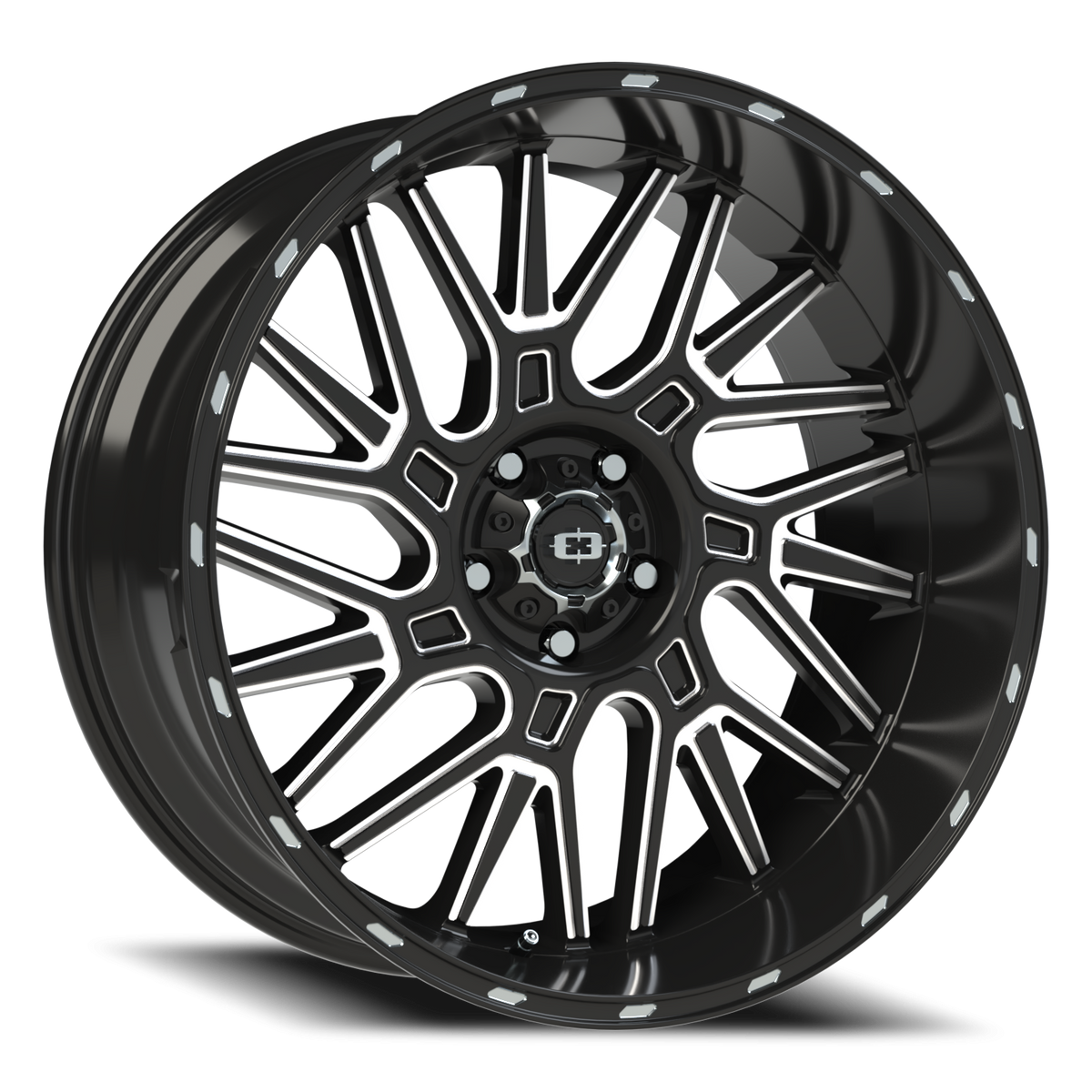 Vision Wheel 404 Gloss Black Milled Spoke 22x10 -19 5x127mm 78.1mm - Wheelwiz