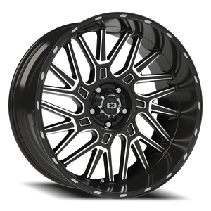 Vision Wheel 404 Gloss Black Milled Spoke 22x10 -19 5x127mm 78.1mm - Wheelwiz