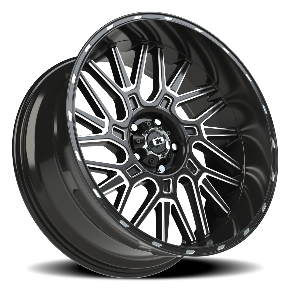Vision Wheel 404 Gloss Black Milled Spoke 22x10 -19 5x127mm 78.1mm - Wheelwiz