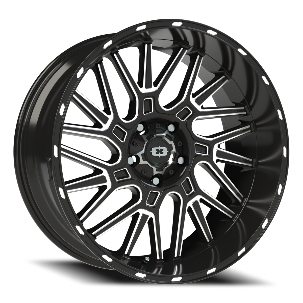 Vision Wheel 404 Gloss Black Milled Spoke 22x10 -19 5x139.7mm 108mm - Wheelwiz
