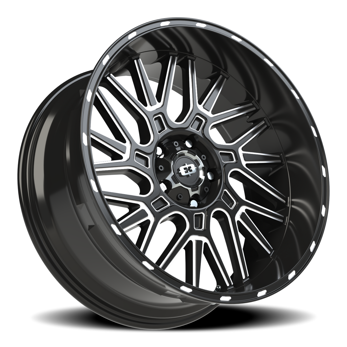 Vision Wheel 404 Gloss Black Milled Spoke 22x10 -19 5x139.7mm 108mm - Wheelwiz