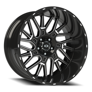 Vision Wheel 404 Gloss Black Milled Spoke 22x12 -51 5x127mm 78.1mm - Wheelwiz