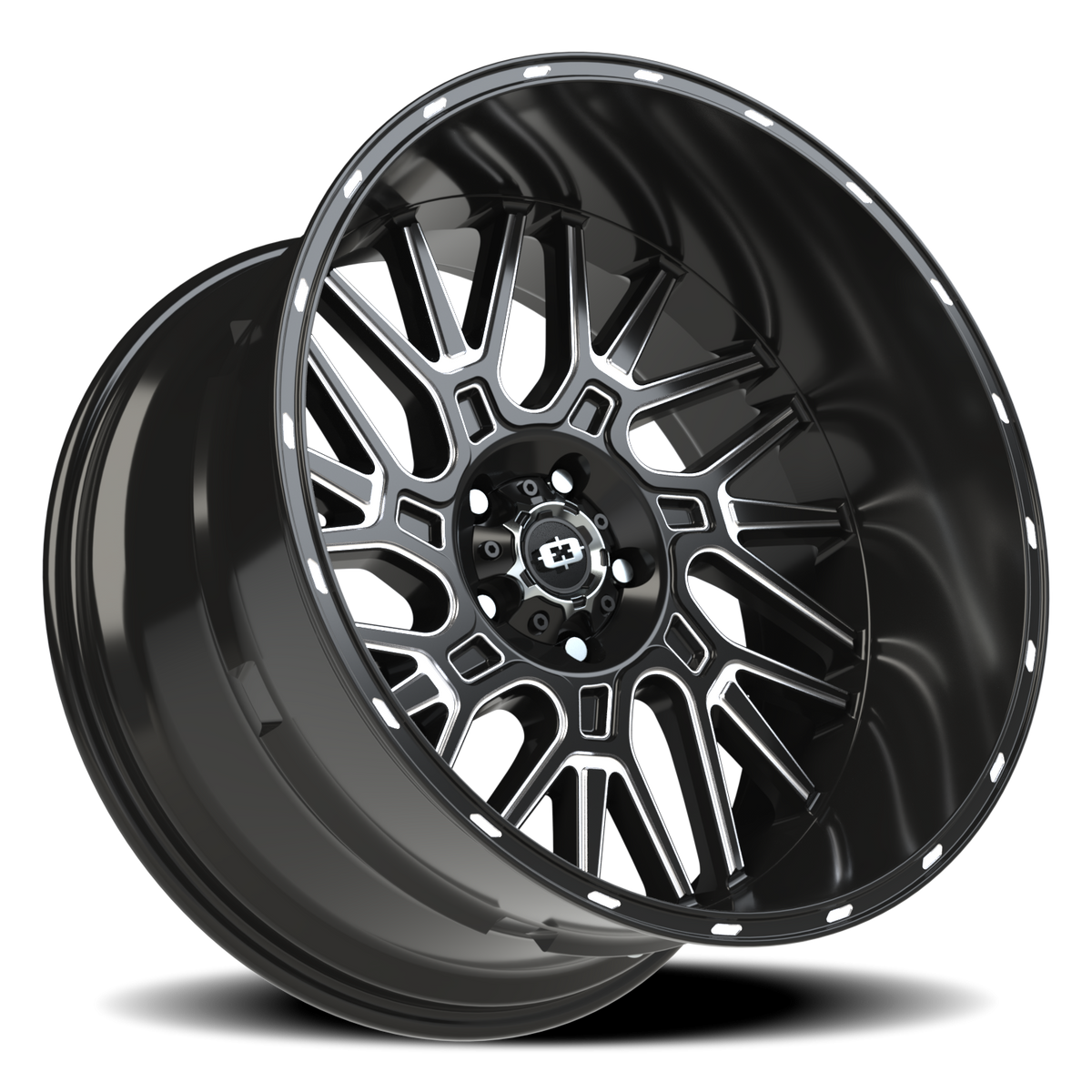 Vision Wheel 404 Gloss Black Milled Spoke 22x12 -51 5x127mm 78.1mm - Wheelwiz