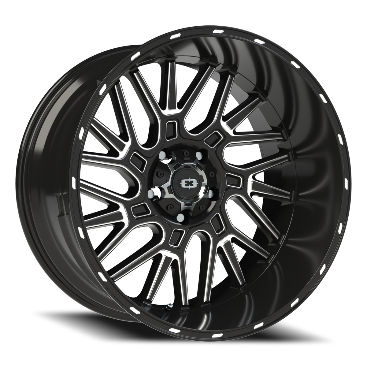 Vision Wheel 404 Gloss Black Milled Spoke 22x12 -51 5x139.7mm 108mm - Wheelwiz