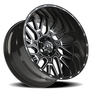 Vision Wheel 404 Gloss Black Milled Spoke 22x12 -51 5x139.7mm 108mm - Wheelwiz