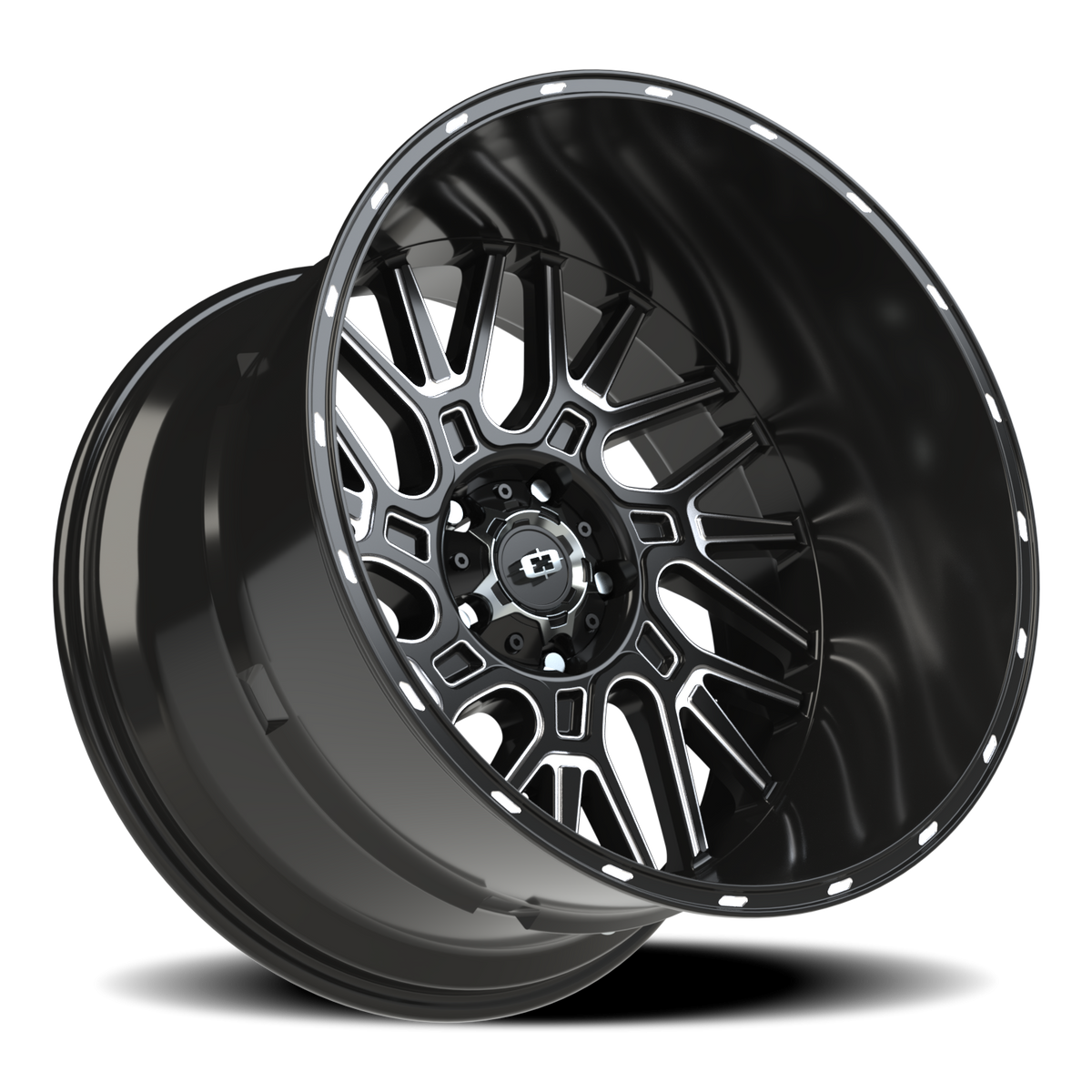 Vision Wheel 404 Gloss Black Milled Spoke 22x14 -76 5x139.7mm 108mm - Wheelwiz