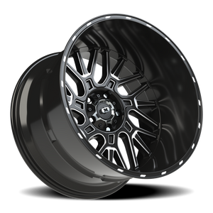 Vision Wheel 404 Gloss Black Milled Spoke 22x14 -76 5x139.7mm 108mm - Wheelwiz