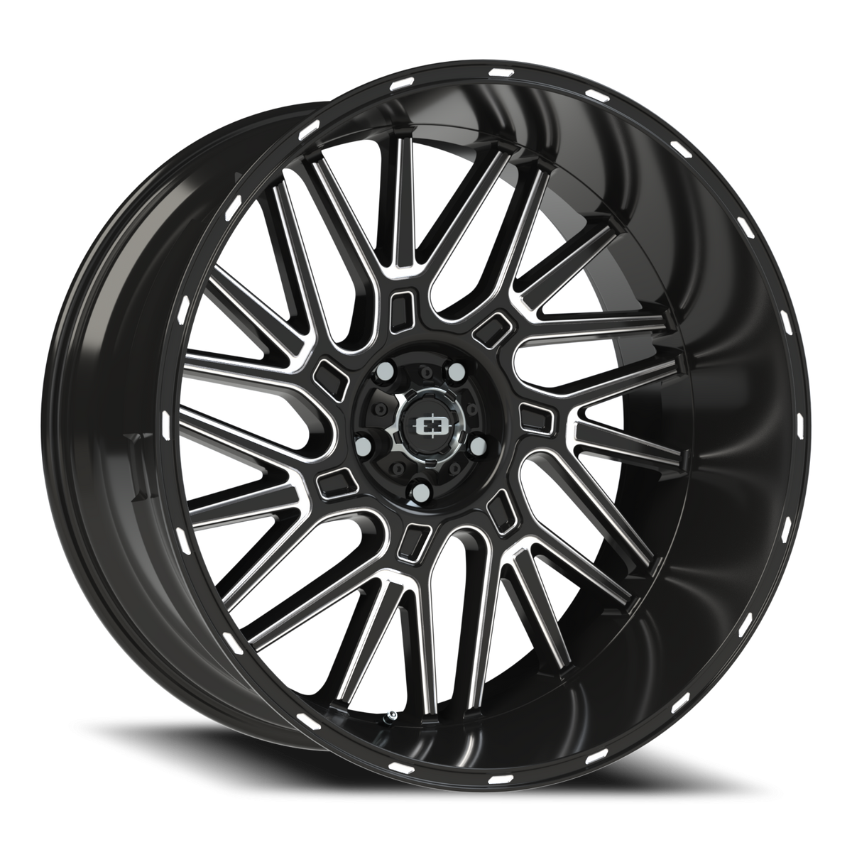 Vision Wheel 404 Gloss Black Milled Spoke 24x12 -51 5x127mm 78.1mm - Wheelwiz