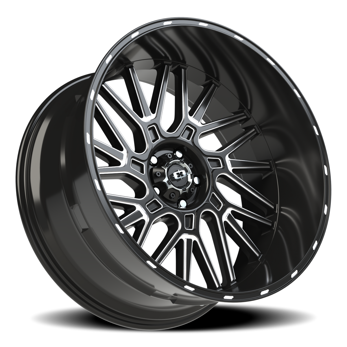 Vision Wheel 404 Gloss Black Milled Spoke 24x12 -51 5x127mm 78.1mm - Wheelwiz