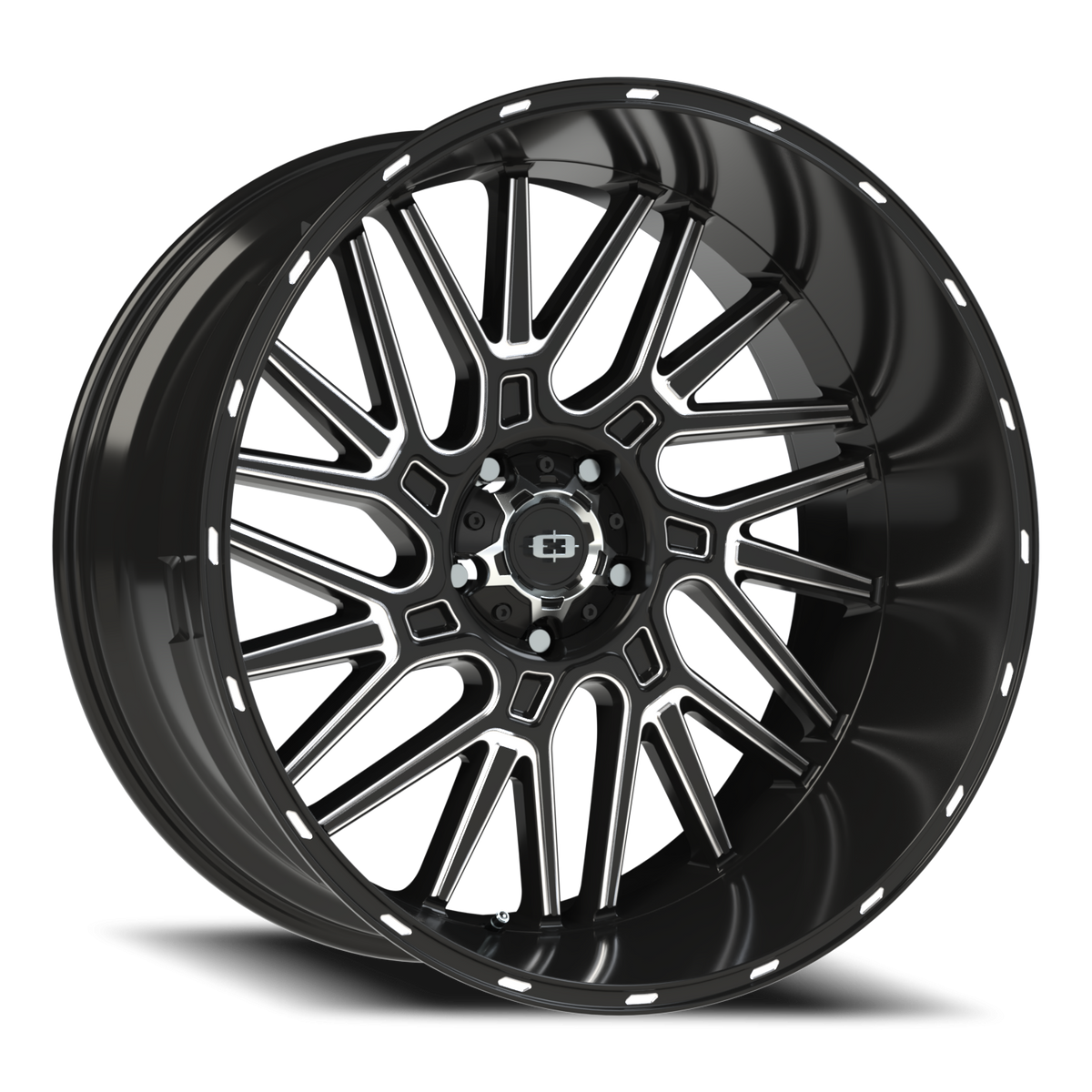 Vision Wheel 404 Gloss Black Milled Spoke 24x12 -51 5x139.7mm 108mm - Wheelwiz