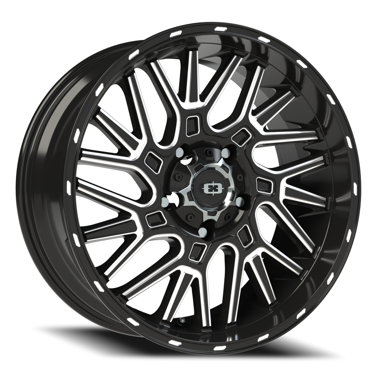 Vision Wheel 404 Gloss Black Milled Spoke 20x9 +12 5x150mm 110.2mm - Wheelwiz