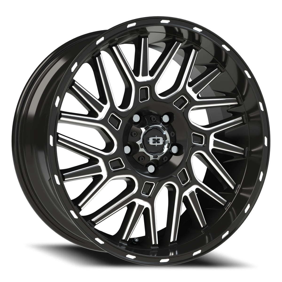 Vision Wheel 404 Gloss Black Milled Spoke 20x9 +10 5x127mm 78.1mm - Wheelwiz