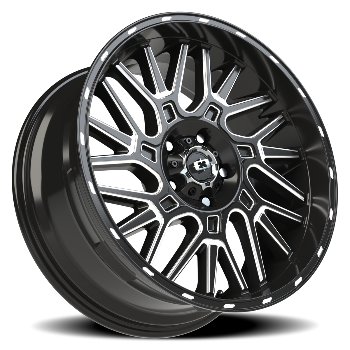 Vision Wheel 404 Gloss Black Milled Spoke 20x9 +10 5x127mm 78.1mm - Wheelwiz