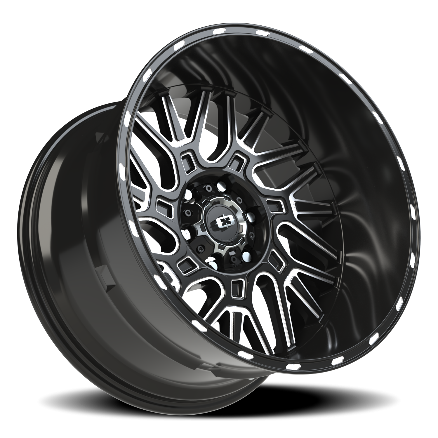 Vision Wheel 404 Gloss Black Milled Spoke 20x12 -51 6x135mm 87.1mm - Wheelwiz