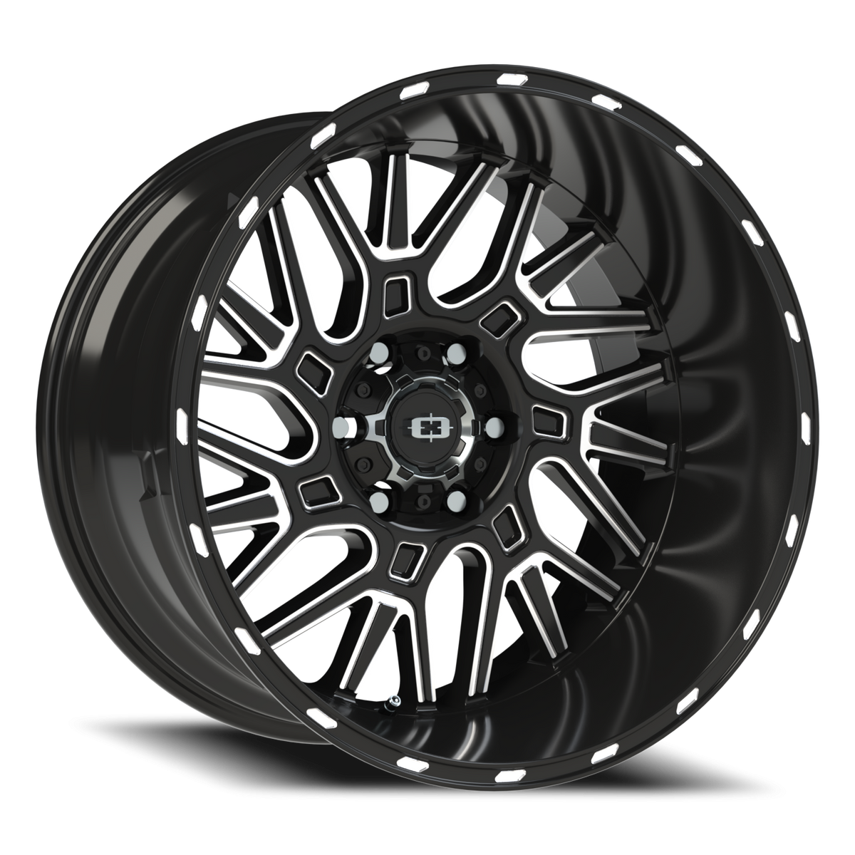 Vision Wheel 404 Gloss Black Milled Spoke 20x12 -51 6x139.7mm 106.2mm - Wheelwiz