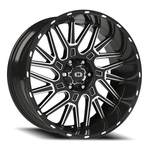 Vision Wheel 404 Gloss Black Milled Spoke 22x10 -19 6x135mm 87.1mm - Wheelwiz