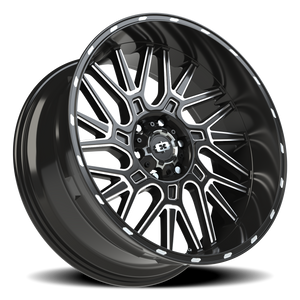 Vision Wheel 404 Gloss Black Milled Spoke 22x10 -19 6x139.7mm 106.2mm - Wheelwiz