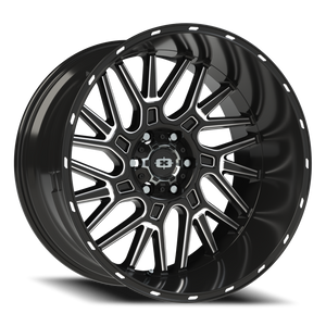 Vision Wheel 404 Gloss Black Milled Spoke 22x12 -51 6x139.7mm 106.2mm - Wheelwiz