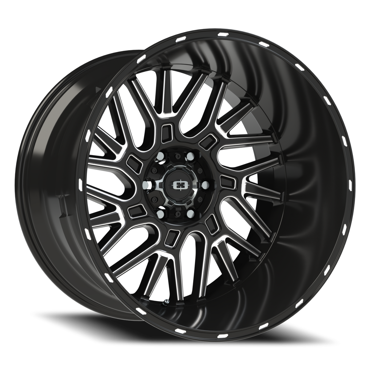 Vision Wheel 404 Gloss Black Milled Spoke 22x14 -76 6x139.7mm 106.2mm - Wheelwiz