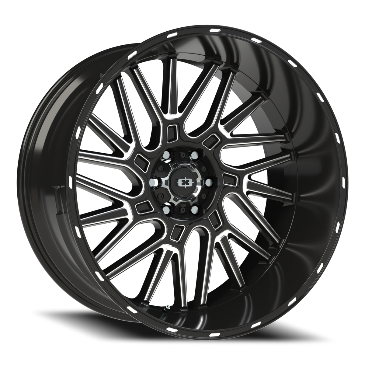 Vision Wheel 404 Gloss Black Milled Spoke 24x12 -51 6x135mm 87.1mm - Wheelwiz