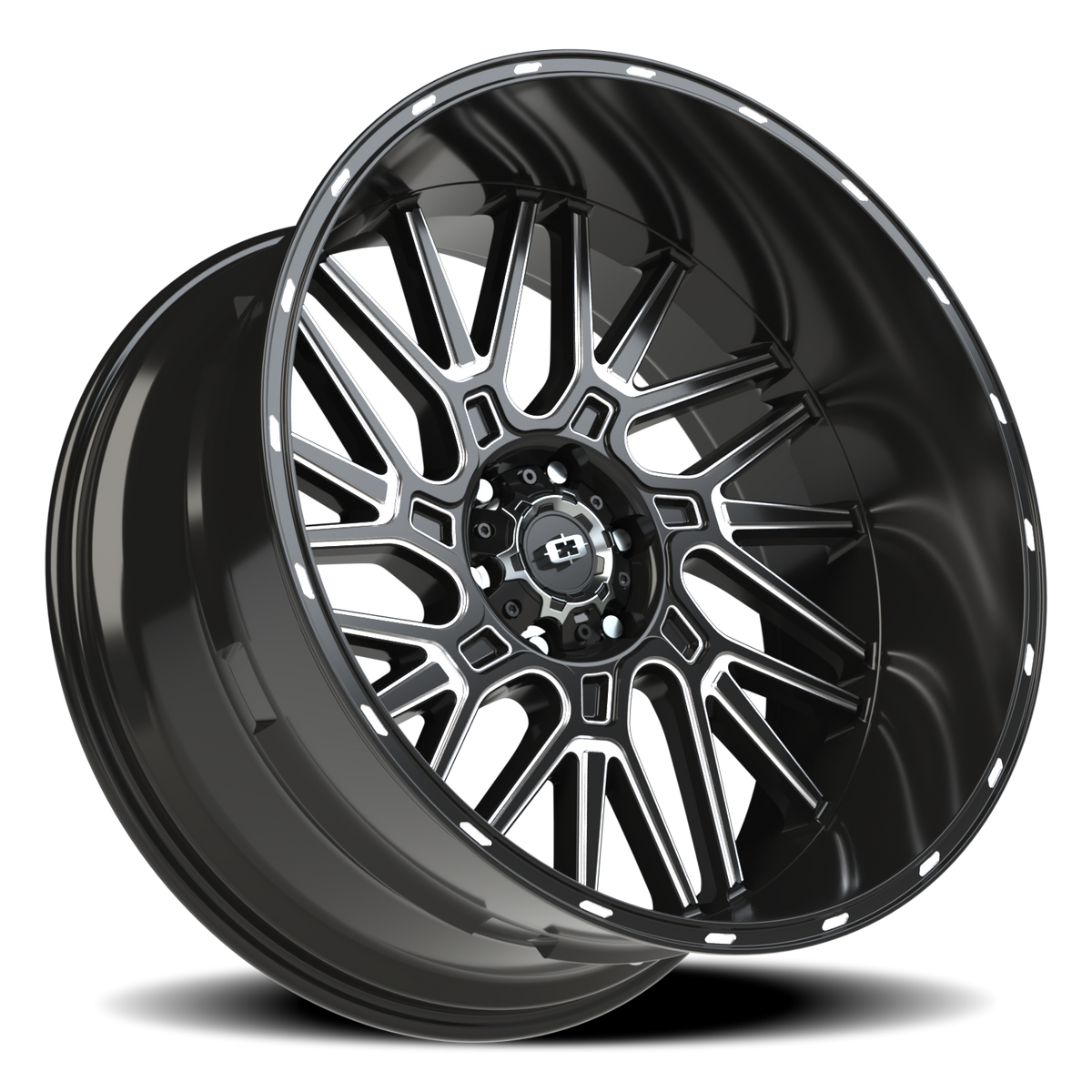 Vision Wheel 404 Gloss Black Milled Spoke 24x12 -51 6x135mm 87.1mm - Wheelwiz