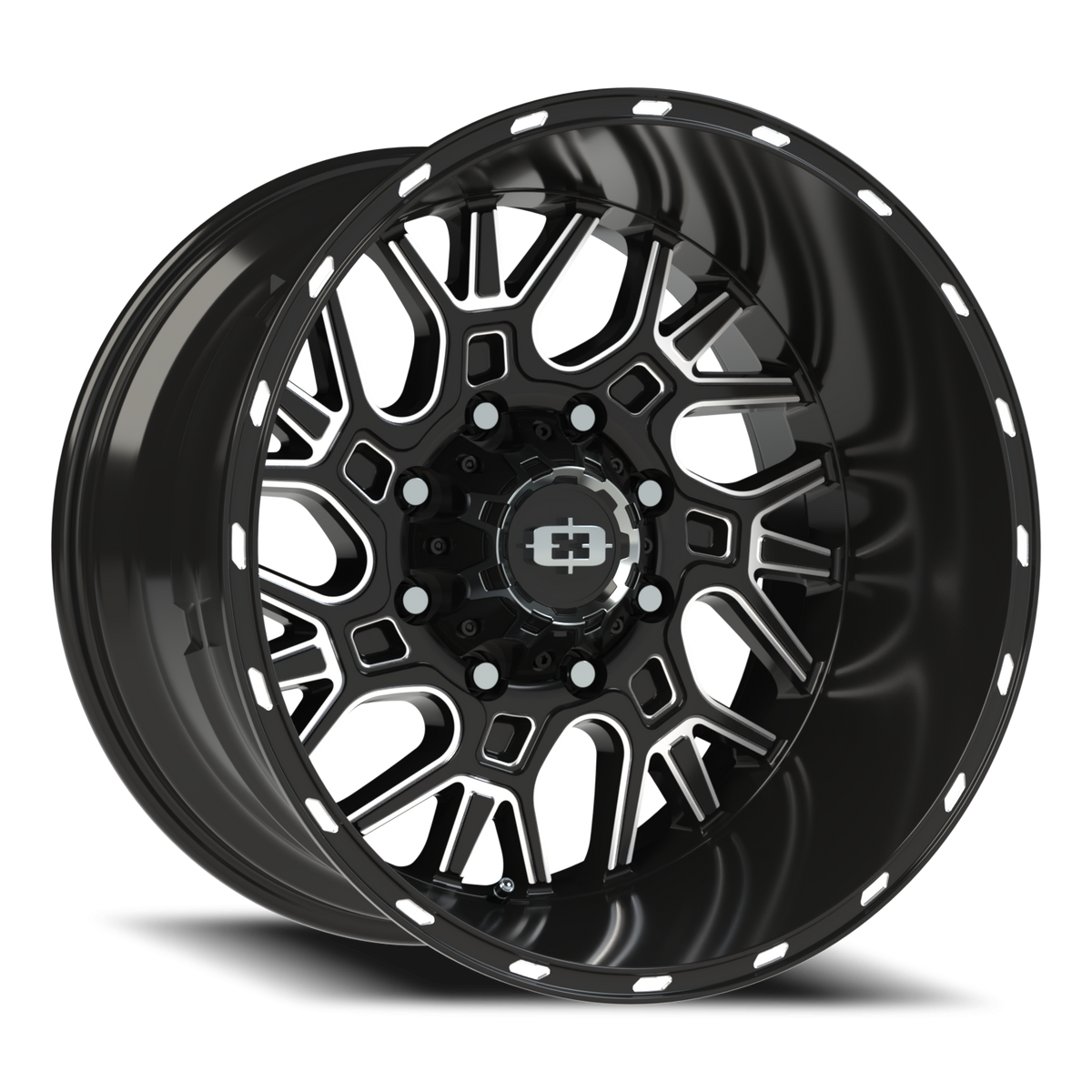 Vision Wheel 404 Gloss Black Milled Spoke 20x12 -51 8x165.1mm 125.2mm - Wheelwiz
