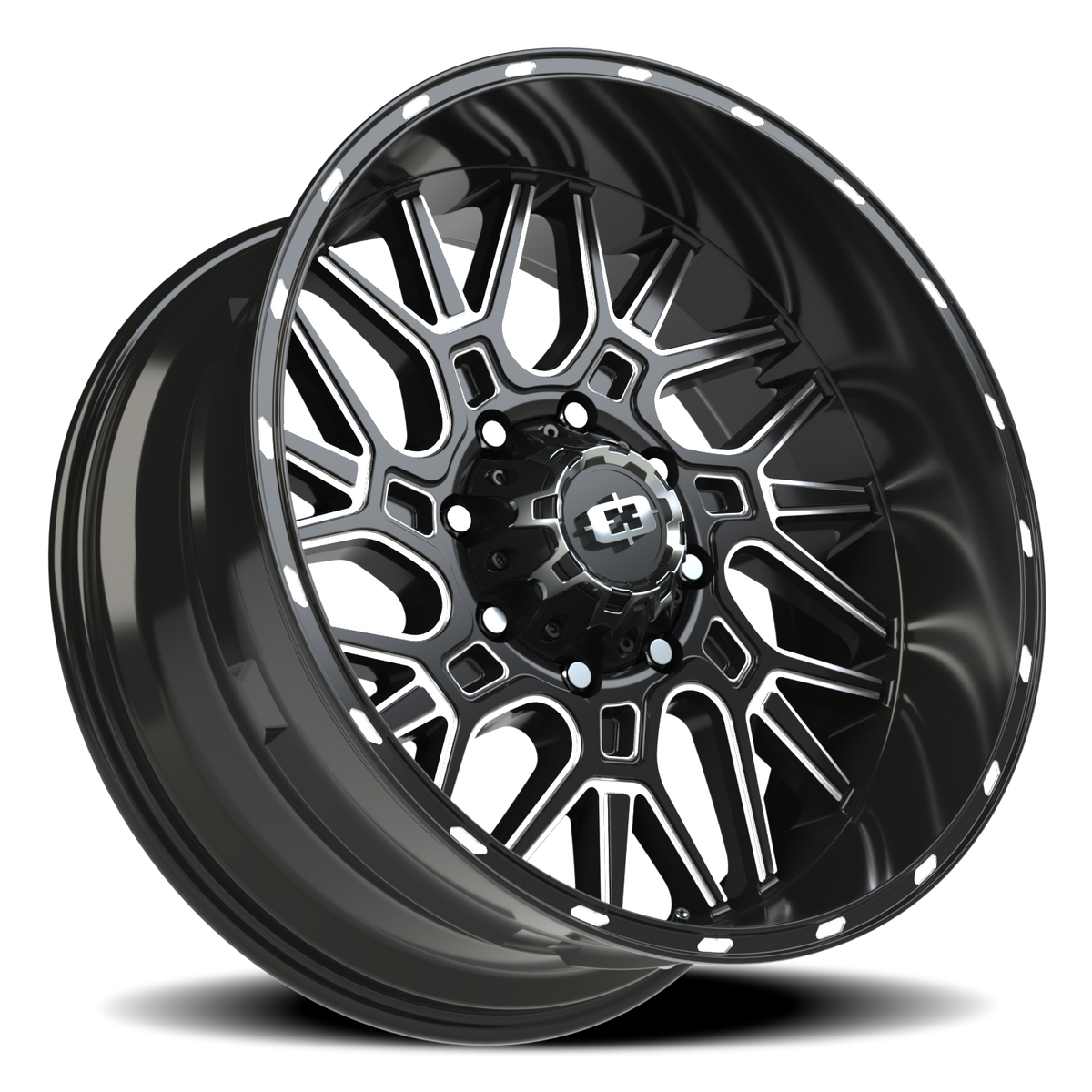 Vision Wheel 404 Gloss Black Milled Spoke 22x10 -19 8x170mm 125.2mm - Wheelwiz