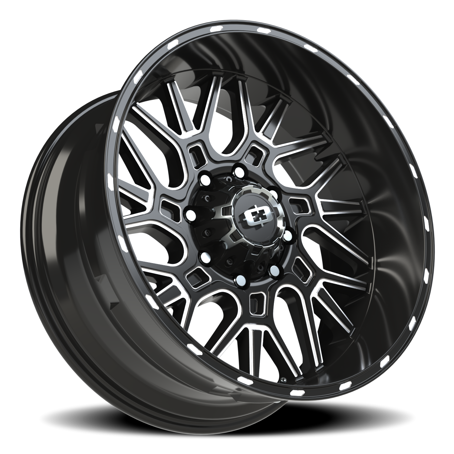 Vision Wheel 404 Gloss Black Milled Spoke 22x10 -19 8x170mm 125.2mm - Wheelwiz