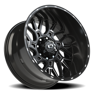 Vision Wheel 404 Gloss Black Milled Spoke 22x12 -51 8x165.1mm 125.2mm - Wheelwiz
