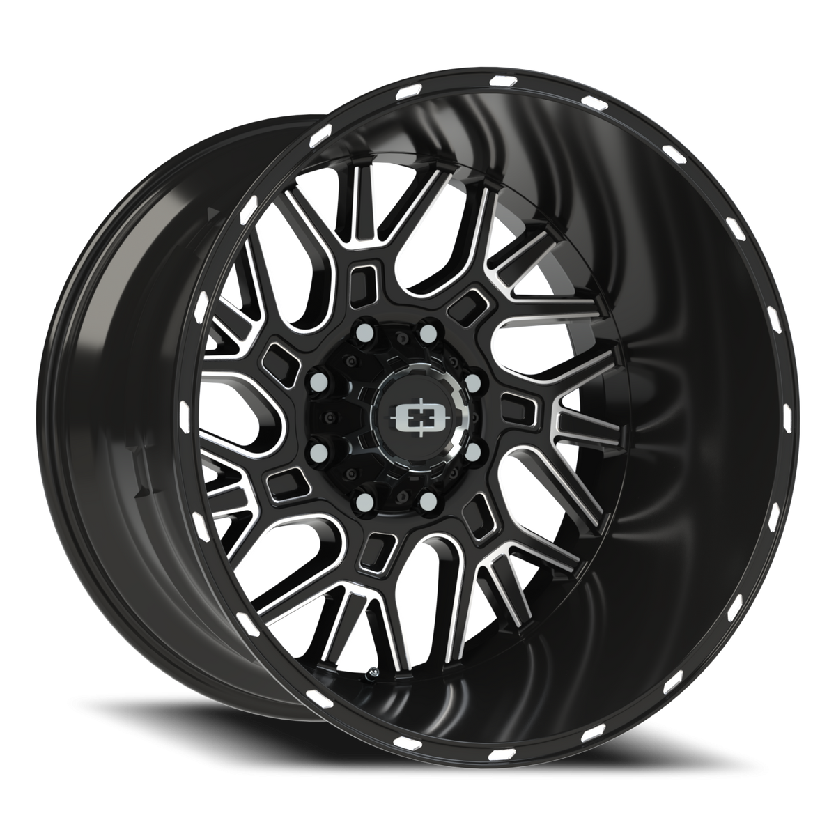 Vision Wheel 404 Gloss Black Milled Spoke 22x14 -76 8x170mm 125.2mm - Wheelwiz