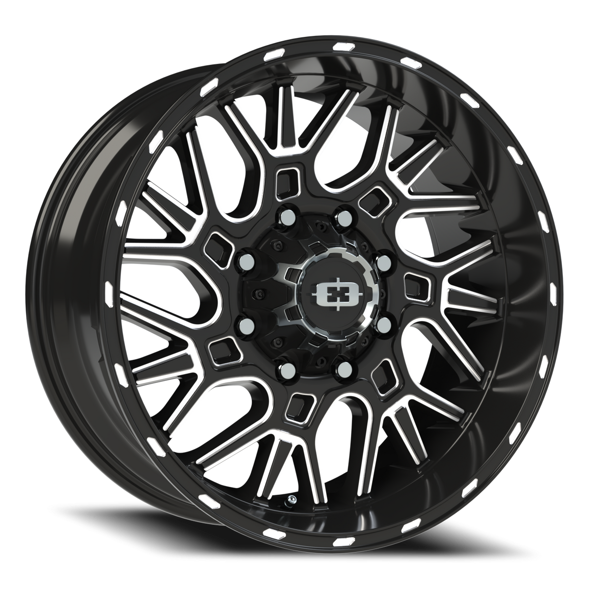 Vision Wheel 404 Gloss Black Milled Spoke 20x9 +12 8x165.1mm 125.2mm - Wheelwiz