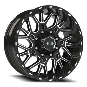 Vision Wheel 404 Gloss Black Milled Spoke 20x9 +12 8x165.1mm 125.2mm - Wheelwiz
