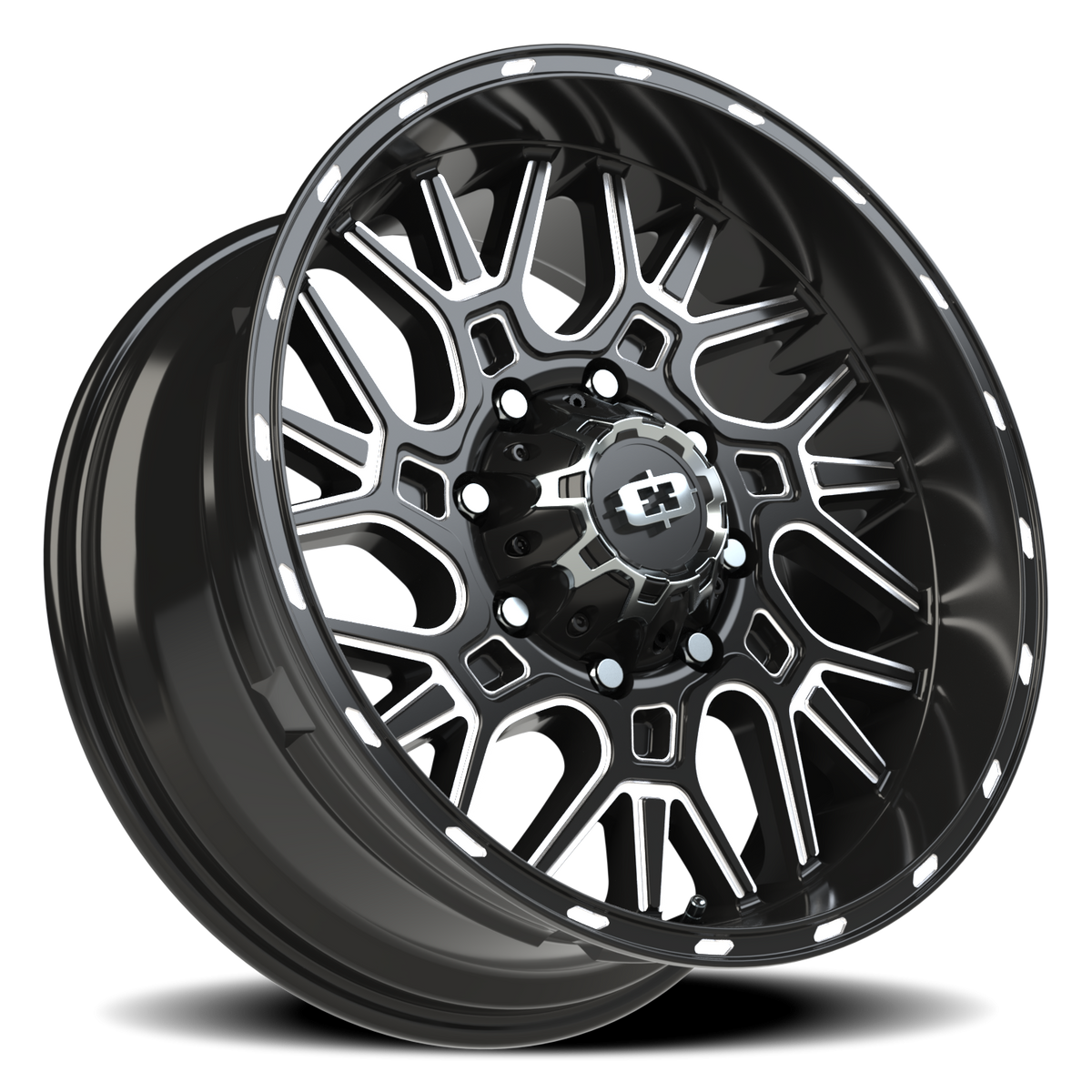 Vision Wheel 404 Gloss Black Milled Spoke 20x9 +12 8x165.1mm 125.2mm - Wheelwiz