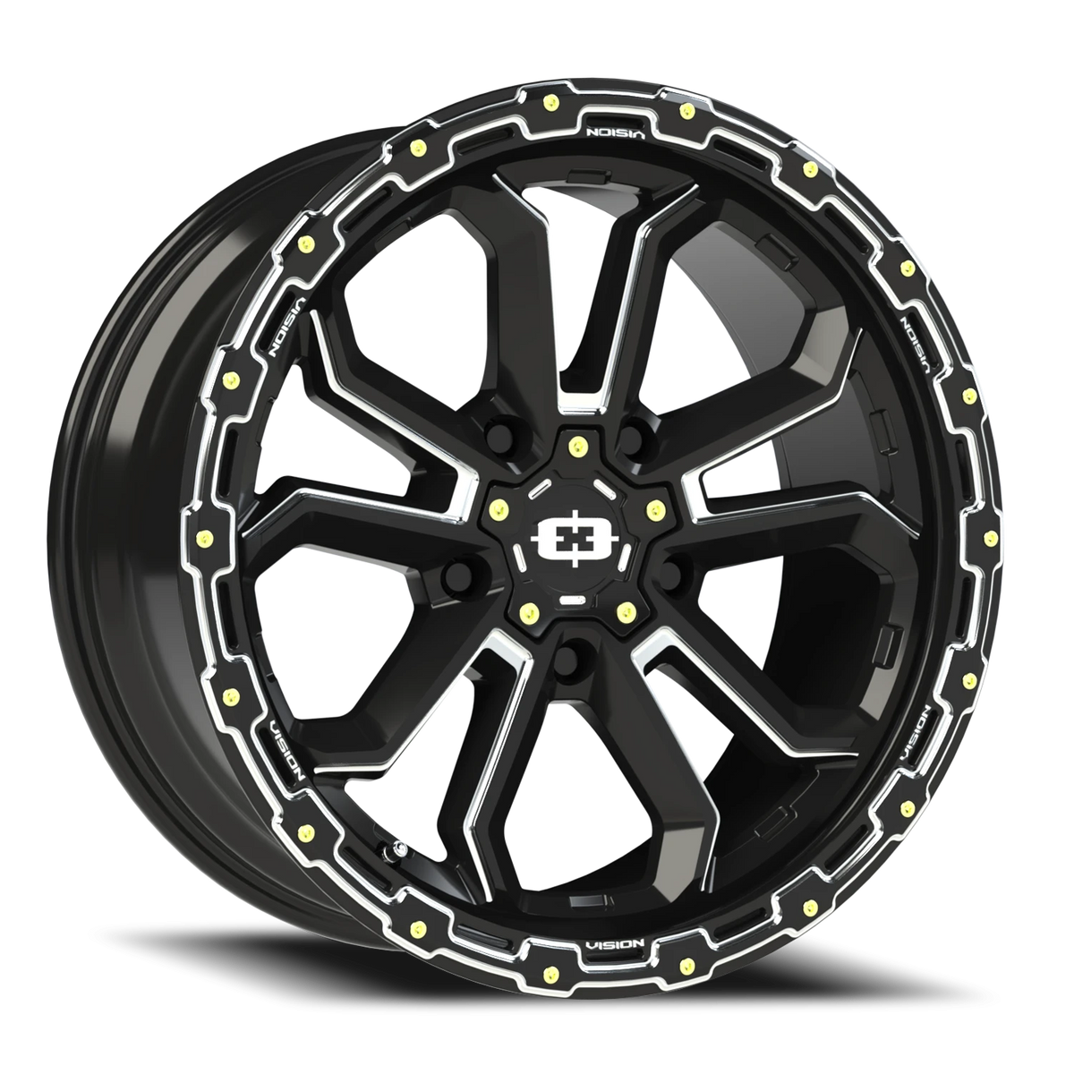 Vision Wheel 405 Gloss Black Milled Spoke 20x9 -12 5x139.7mm 108mm - Wheelwiz