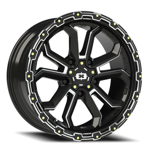 Vision Wheel 405 Gloss Black Milled Spoke 20x9 -12 5x139.7mm 108mm - Wheelwiz