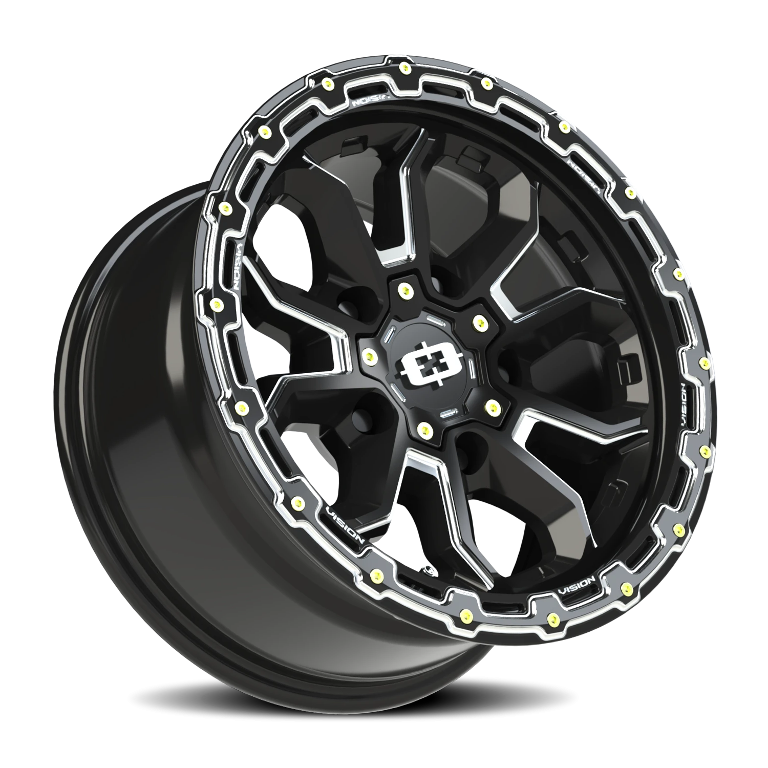 Vision Wheel 405 Gloss Black Milled Spoke 16x8 0 5x139.7mm 110mm - Wheelwiz