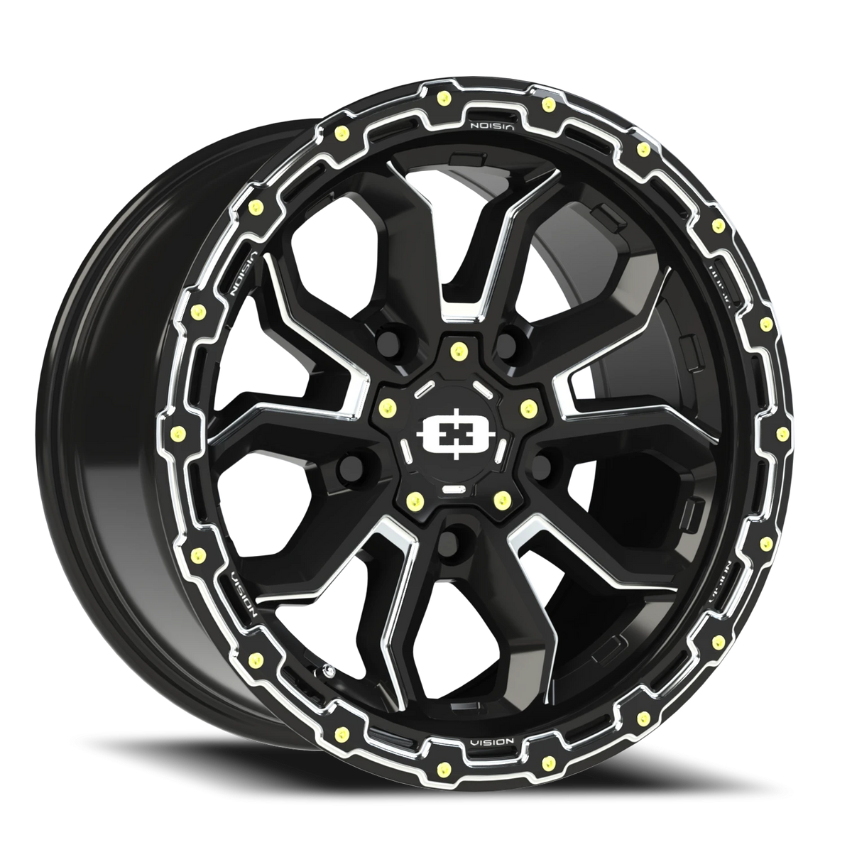Vision Wheel 405 Gloss Black Milled Spoke 17x9 +12 5x114.3mm 83mm - Wheelwiz
