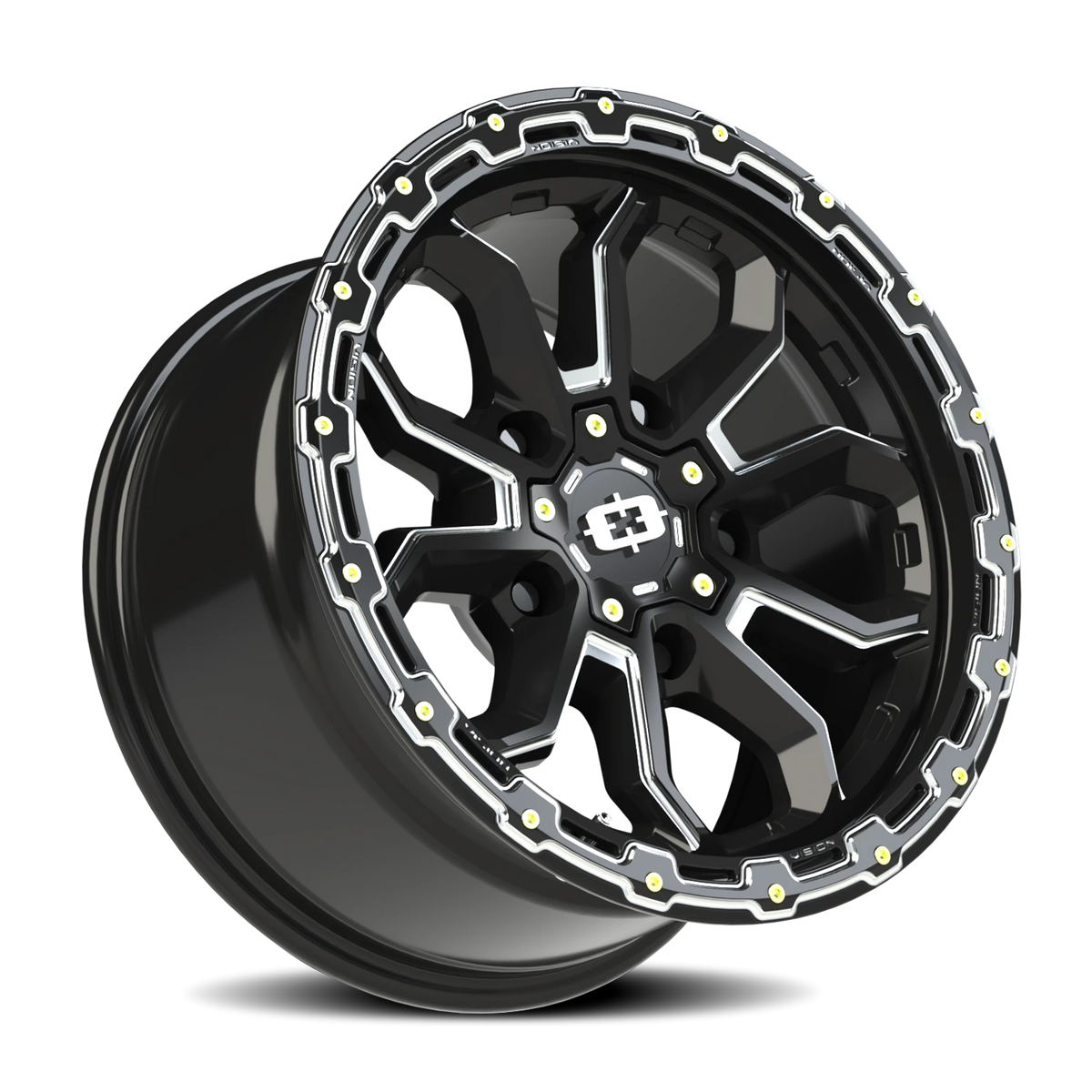 Vision Wheel 405 Gloss Black Milled Spoke 17x9 +12 5x114.3mm 83mm - Wheelwiz