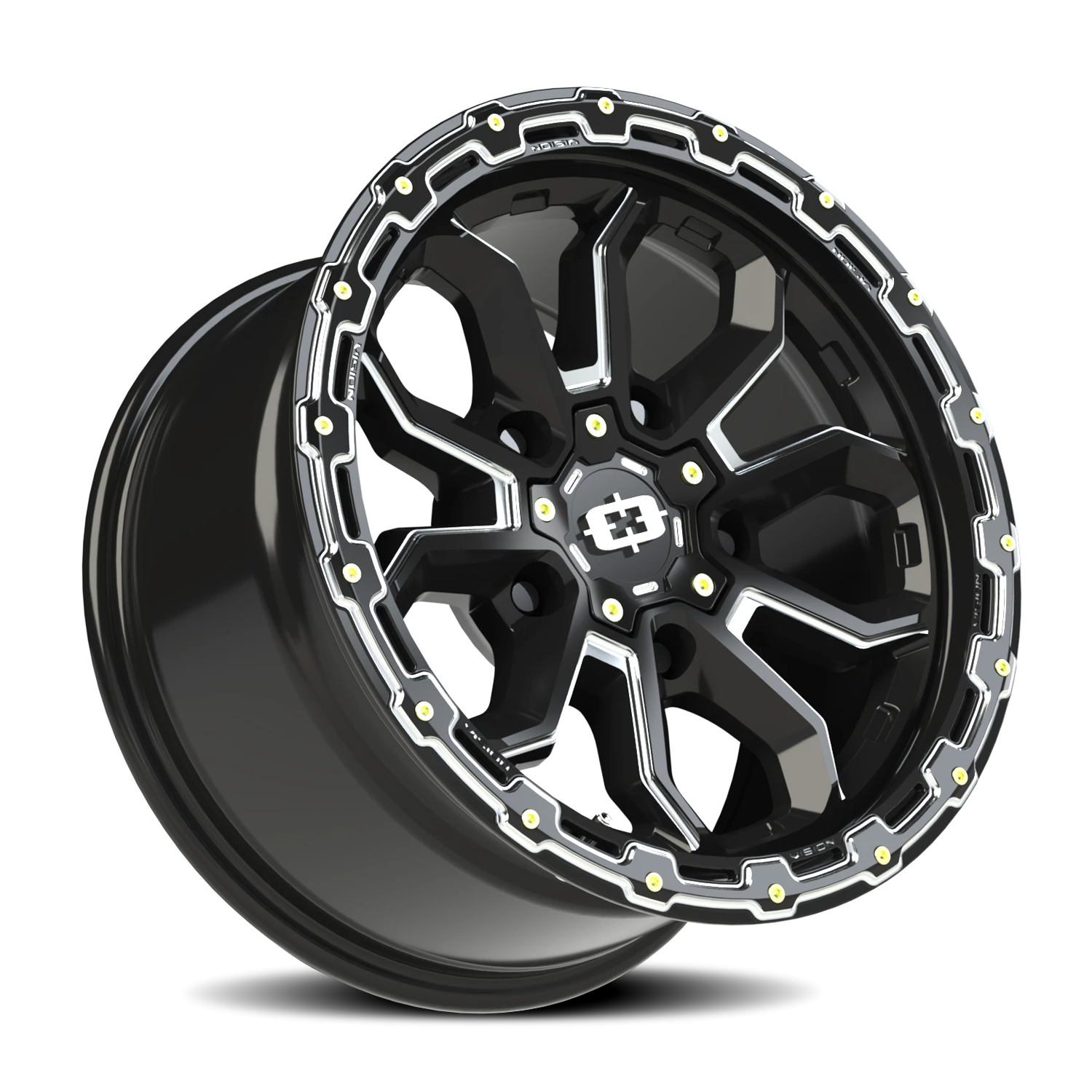 Vision Wheel 405 Gloss Black Milled Spoke 17x9 -12 5x139.7mm 108mm - Wheelwiz