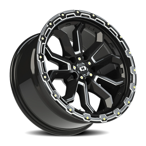 Vision Wheel 405 Gloss Black Milled Spoke 18x9 +12 5x114.3mm 83mm - Wheelwiz
