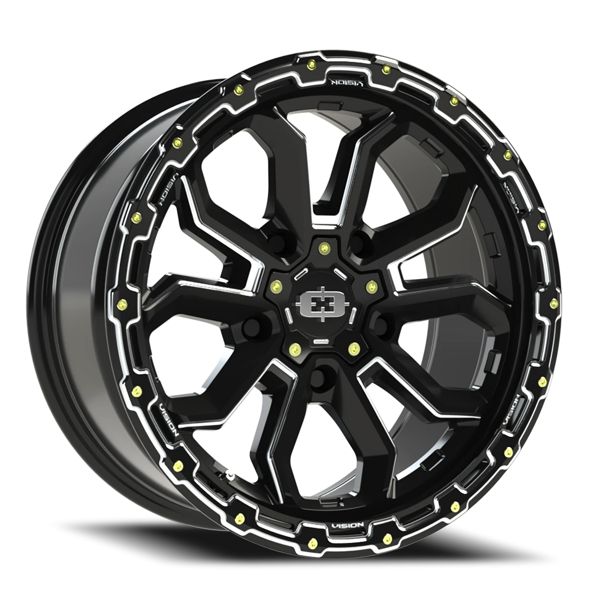 Vision Wheel 405 Gloss Black Milled Spoke 18x9 +12 5x127mm 78.1mm - Wheelwiz
