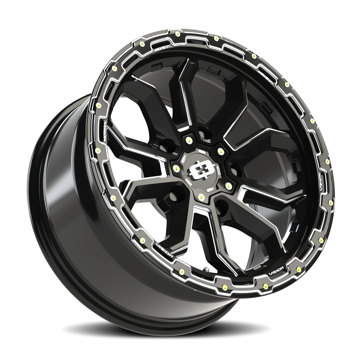 Vision Wheel 405 Gloss Black Milled Spoke 18x9 +12 5x127mm 78.1mm - Wheelwiz