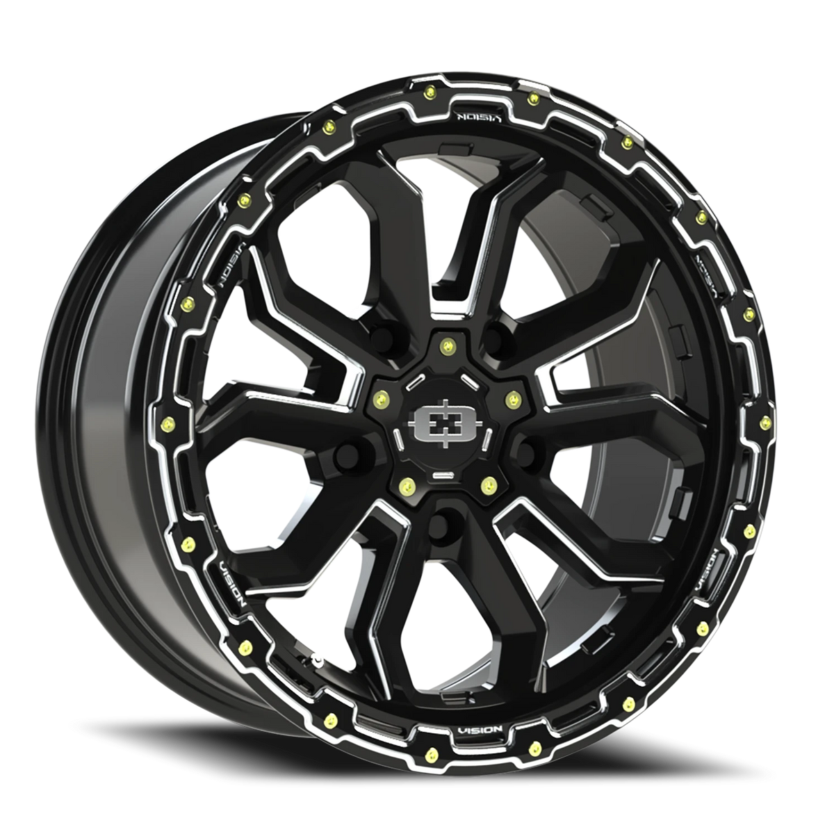 Vision Wheel 405 Gloss Black Milled Spoke 18x9 +12 5x139.7mm 108mm - Wheelwiz