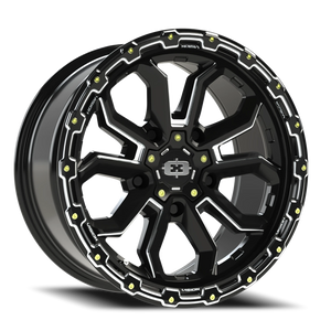 Vision Wheel 405 Gloss Black Milled Spoke 18x9 +12 5x139.7mm 108mm - Wheelwiz