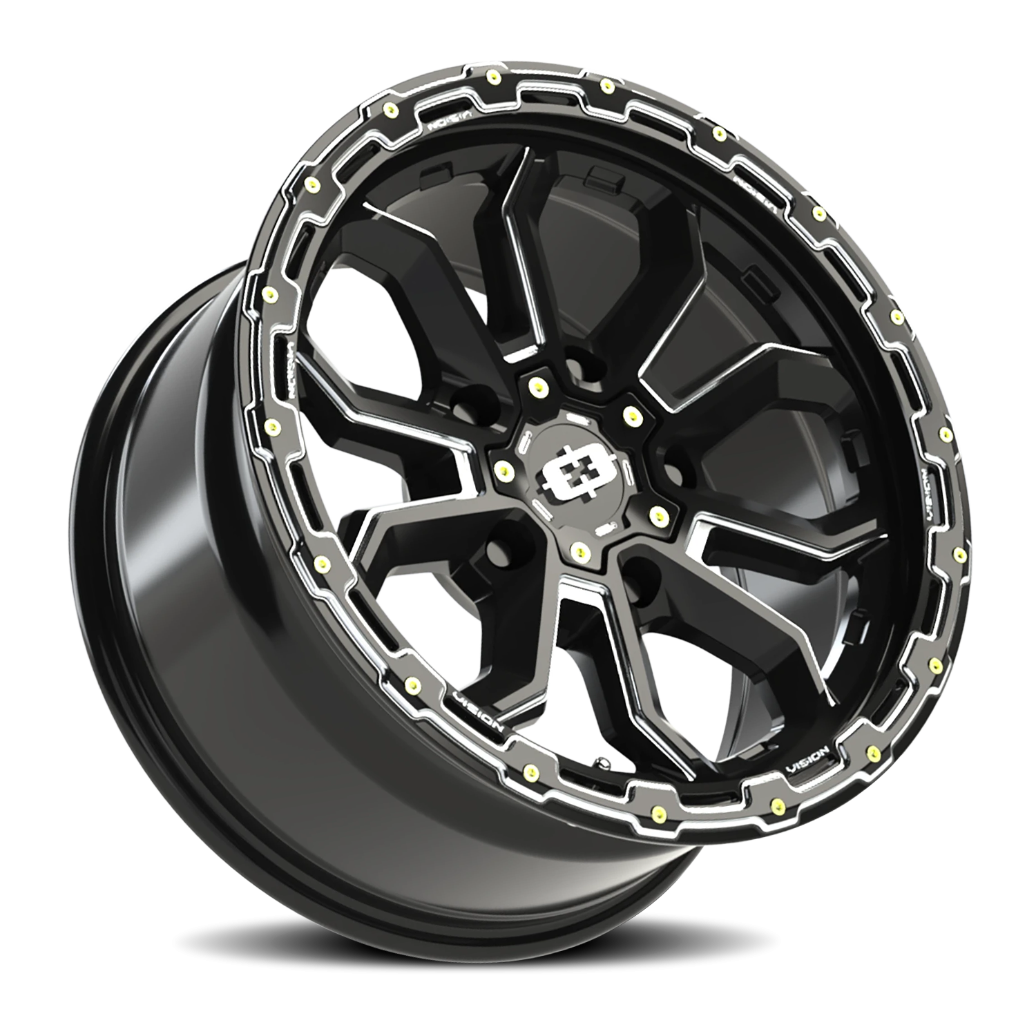 Vision Wheel 405 Gloss Black Milled Spoke 18x9 +12 5x139.7mm 108mm - Wheelwiz
