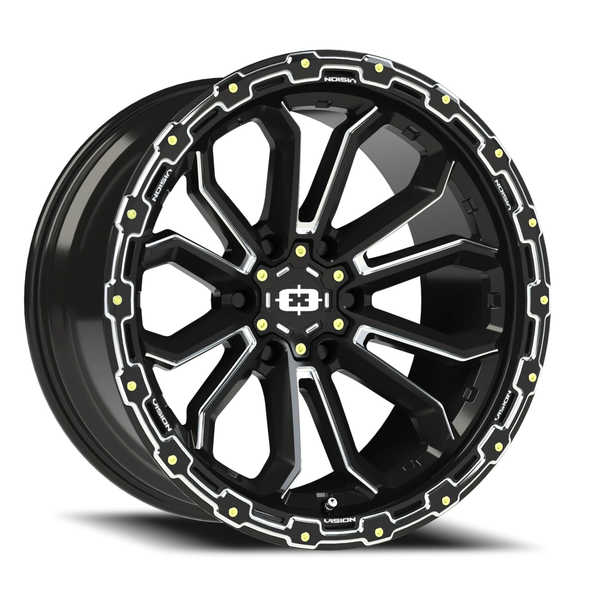Vision Wheel 405 Gloss Black Milled Spoke 20x9 +12 6x135mm 87.1mm - Wheelwiz