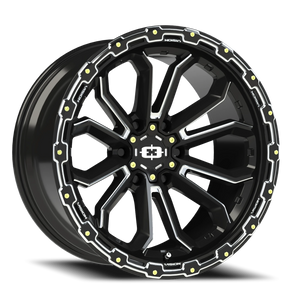 Vision Wheel 405 Gloss Black Milled Spoke 20x9 +12 6x135mm 87.1mm - Wheelwiz