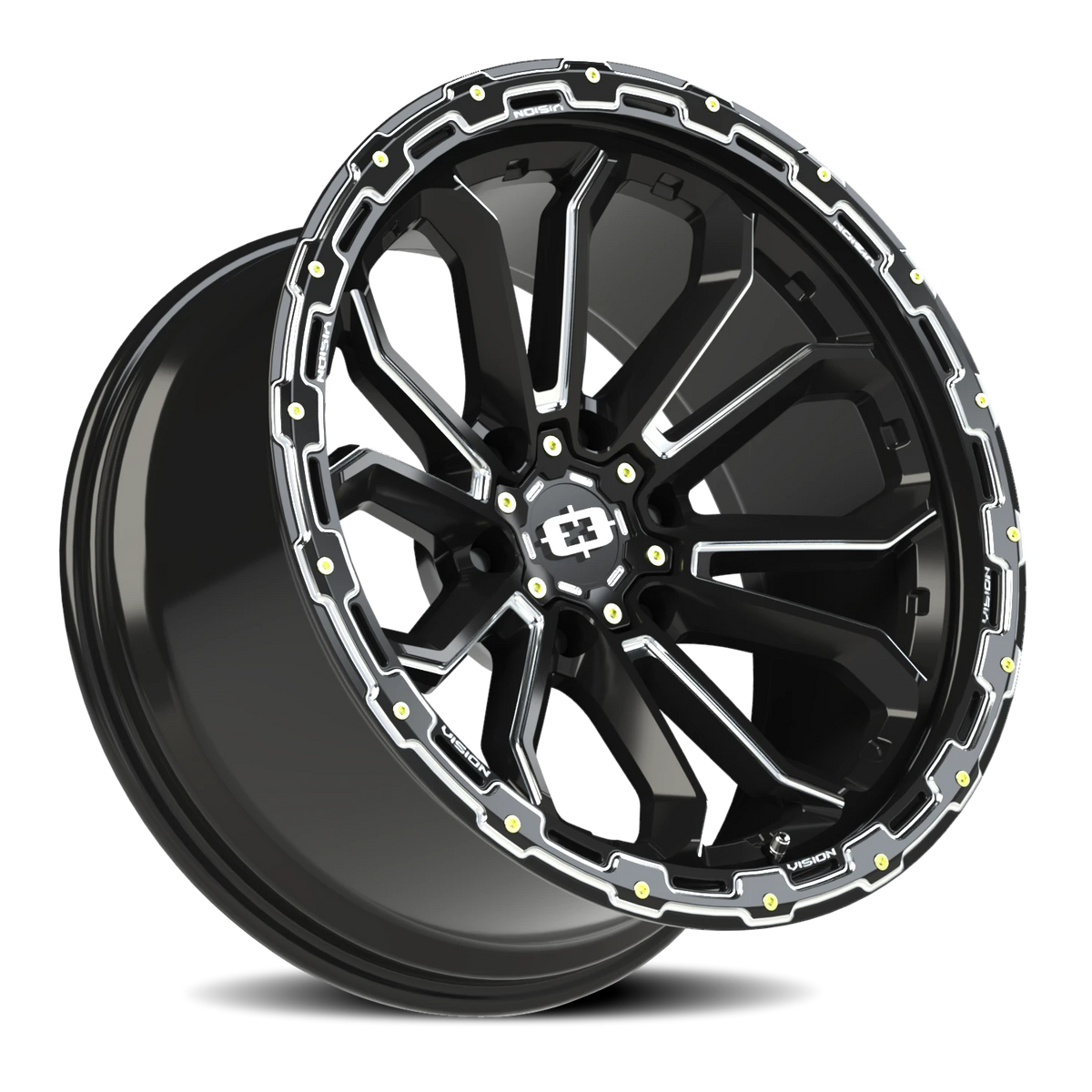 Vision Wheel 405 Gloss Black Milled Spoke 20x9 +12 6x135mm 87.1mm - Wheelwiz