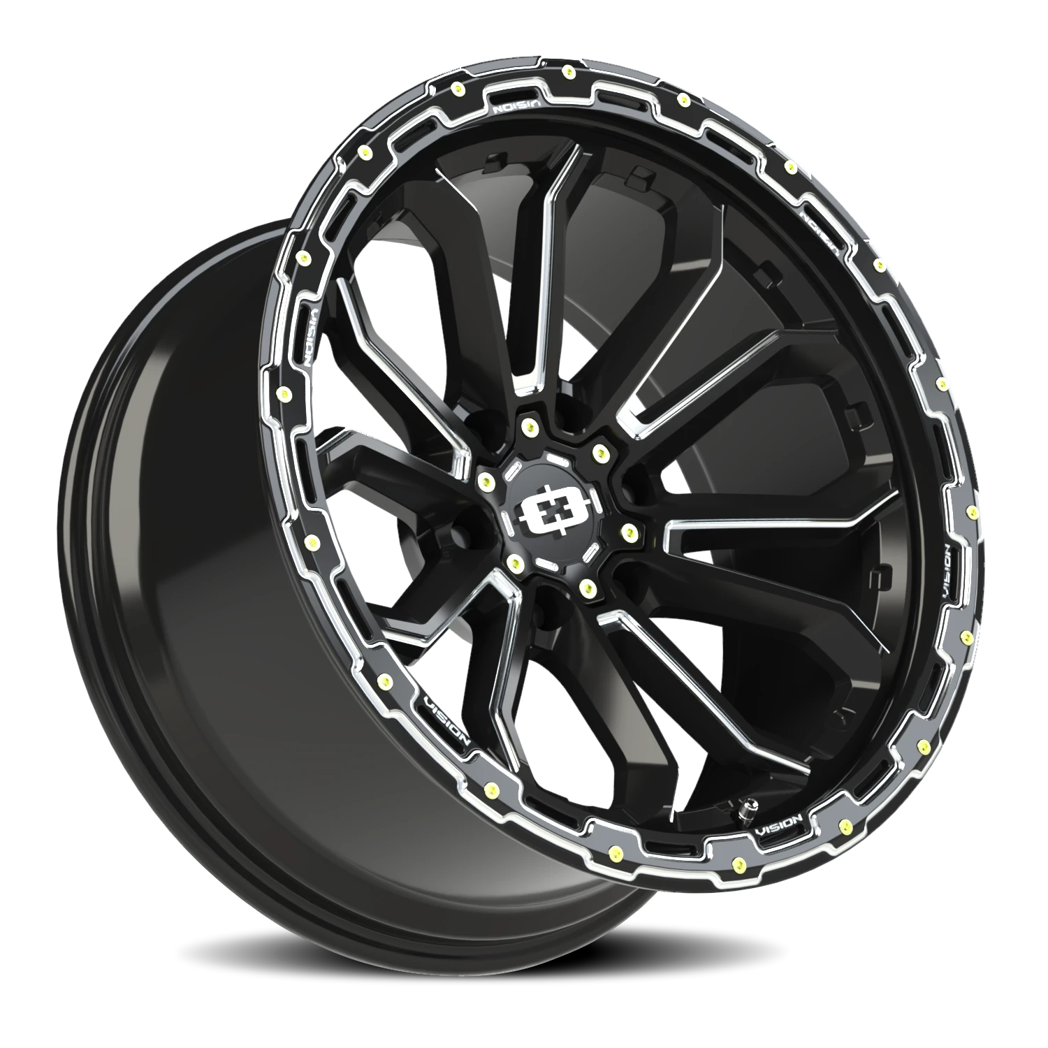 Vision Wheel 405 Gloss Black Milled Spoke 20x9 +12 6x135mm 87.1mm - Wheelwiz
