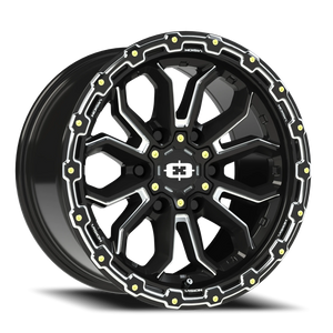 Vision Wheel 405 Gloss Black Milled Spoke 17x9 +12 6x139.7mm 106.2mm - Wheelwiz